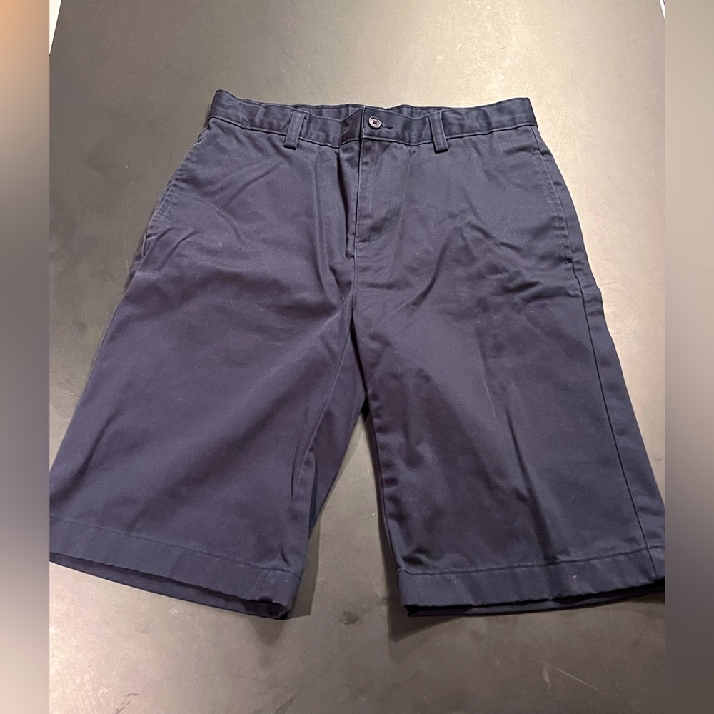 Lands End Boys Navy Uniform Shorts Size 16